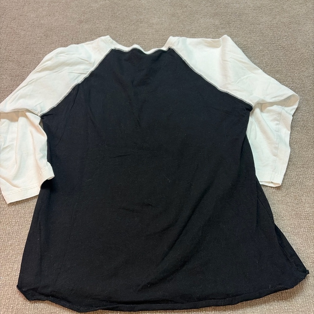Free Bird Southern Rock Raglan Tee 3/4 Sleeve Black/Cream Women’s M 0470 - Picture 4 of 4